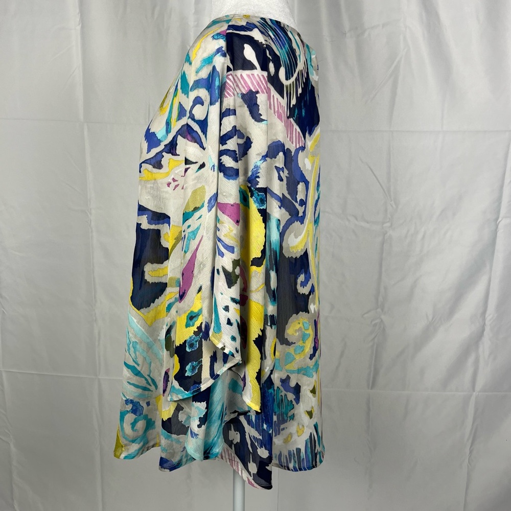 NWT Chico’s hand-painted paisley Chianti sheer poncho in Nocturne Navy. - Picture 4 of 10